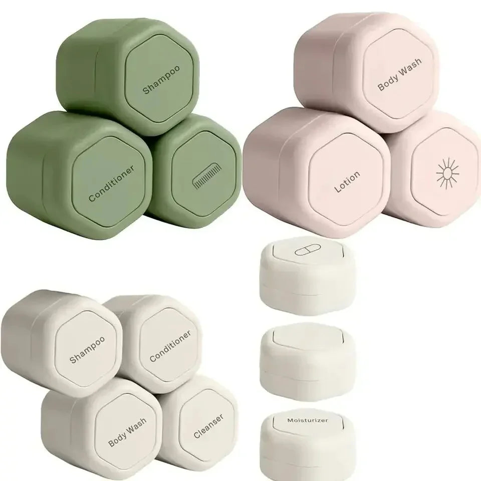 Toiletry Containers Refillable Silicone Leak-Resistant Stackable