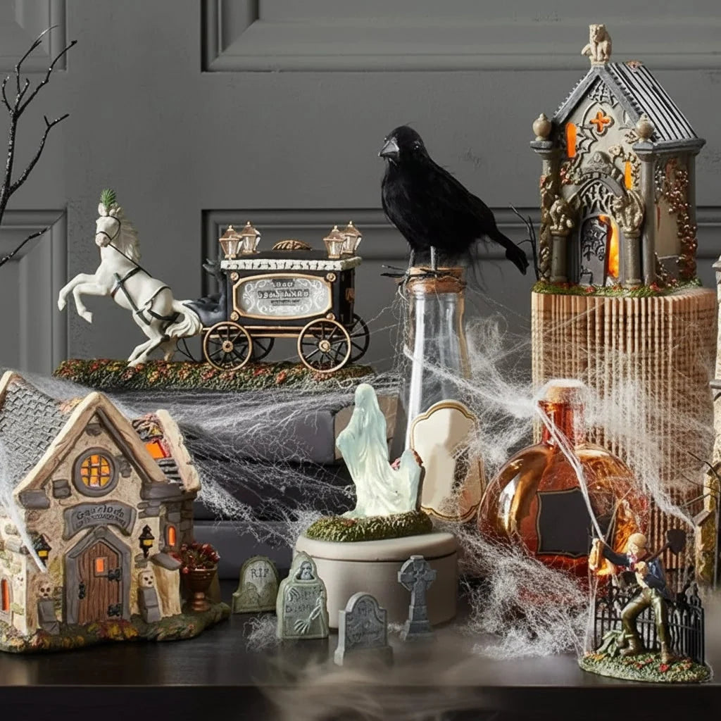 Tombstone Decorations Resin Set of 4 Tabletop Display