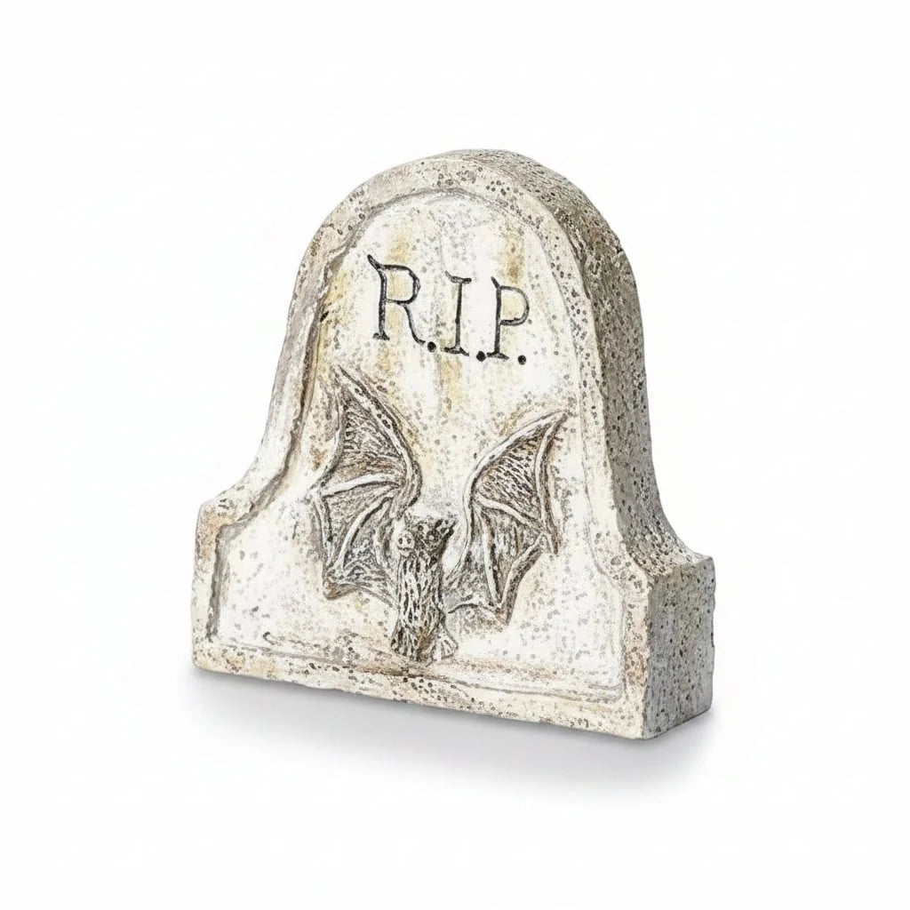Tombstone Figurine Resin Weathered Stone Freestanding Base