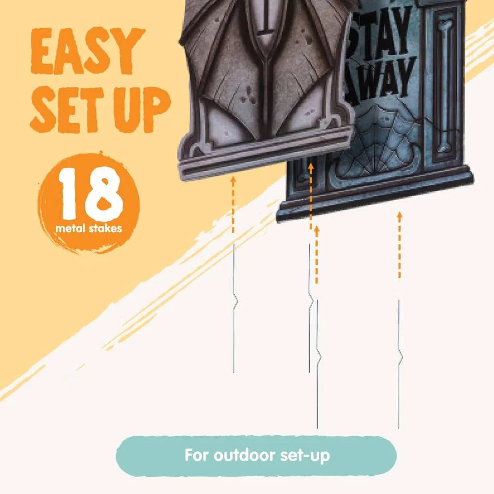Tombstone Set Weather-Resistant With Metal Stakes 9-Piece