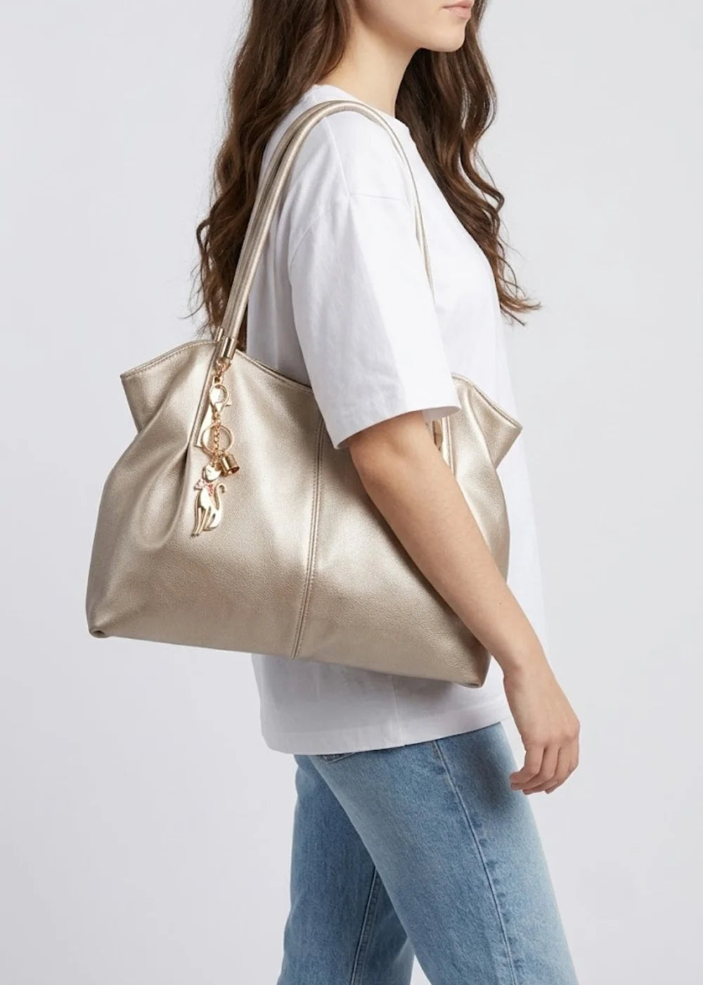 Tote Bag Structured Vegan Leather Zip Closure