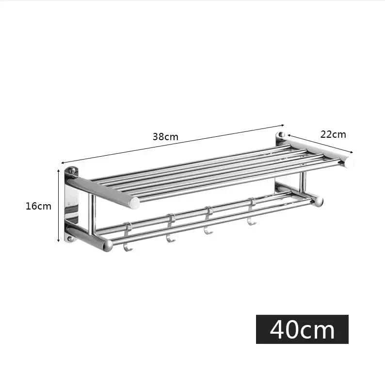 Towel Rack Wall-Mounted Stainless Steel Space-Saving