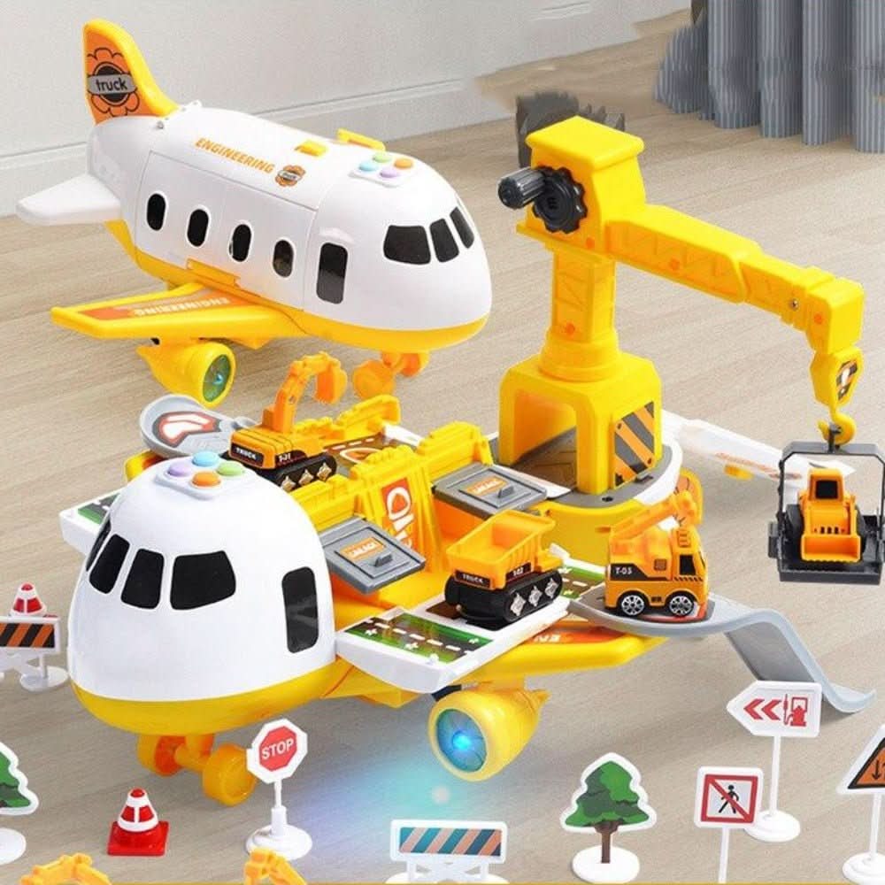 Toy Airplane Playset Aircraft 3 Vehicles Accessory Set