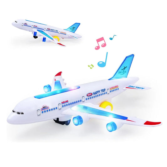 Toy Airplane Self-Driving LED Lights & Jet Sounds