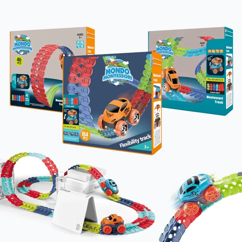 Toy Race Track Set Flexible Curves & Loops