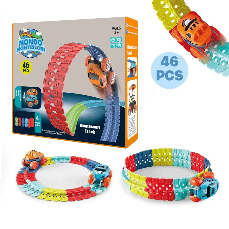 Toy Race Track Set Flexible Curves & Loops