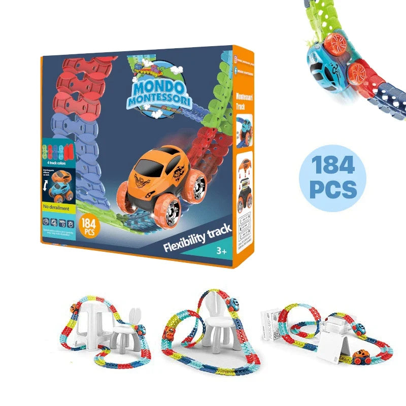 Toy Race Track Set Flexible Curves & Loops