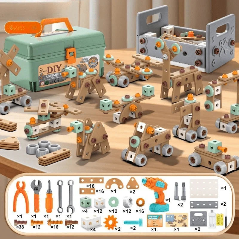 Toy Tool Set ABS Plastic Screw-Building Play