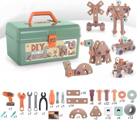 Toy Tool Set ABS Plastic Screw-Building Play