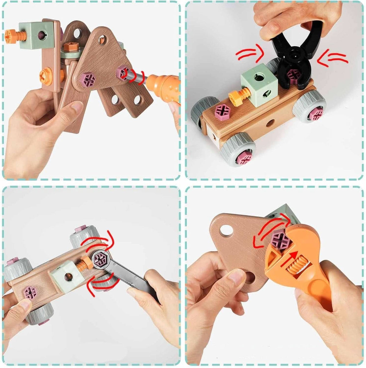 Toy Tool Set ABS Plastic Screw-Building Play