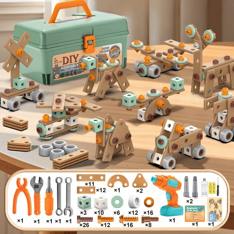 Toy Tool Set ABS Plastic Screw-Building Play
