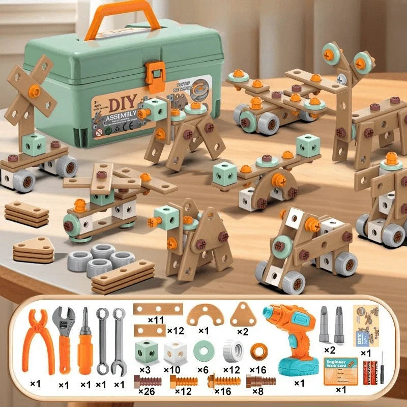 Toy Tool Set ABS Plastic Screw-Building Play