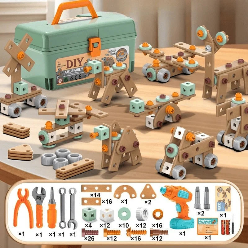 Toy Tool Set ABS Plastic Screw-Building Play