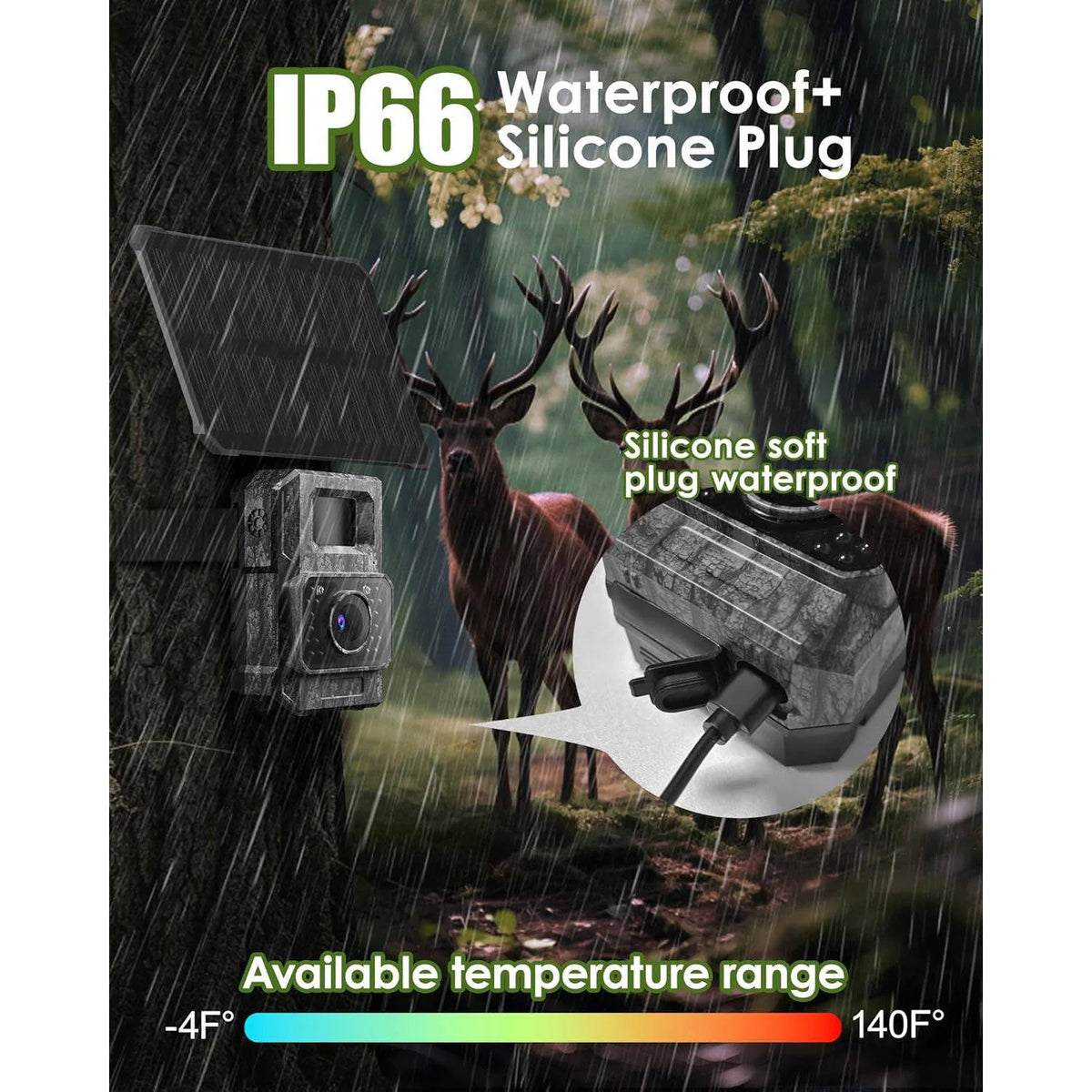 Trail Camera 4K Solar-Powered Night Vision