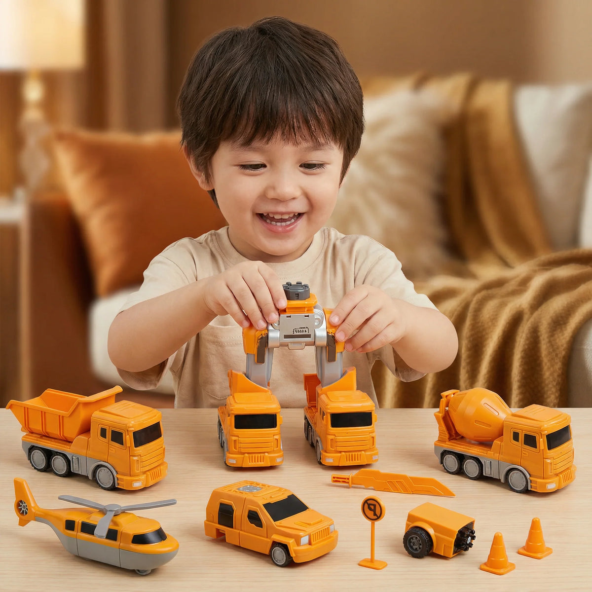 Transformer Toy Magnetic Snap-Together Vehicle & Robot