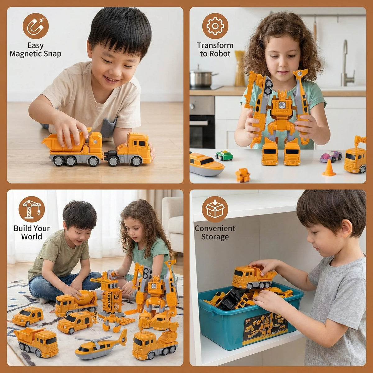 Transformer Toy Magnetic Snap-Together Vehicle & Robot