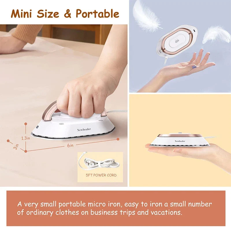 Travel Iron Foldable Handle Compact Dry & Wet Ironing