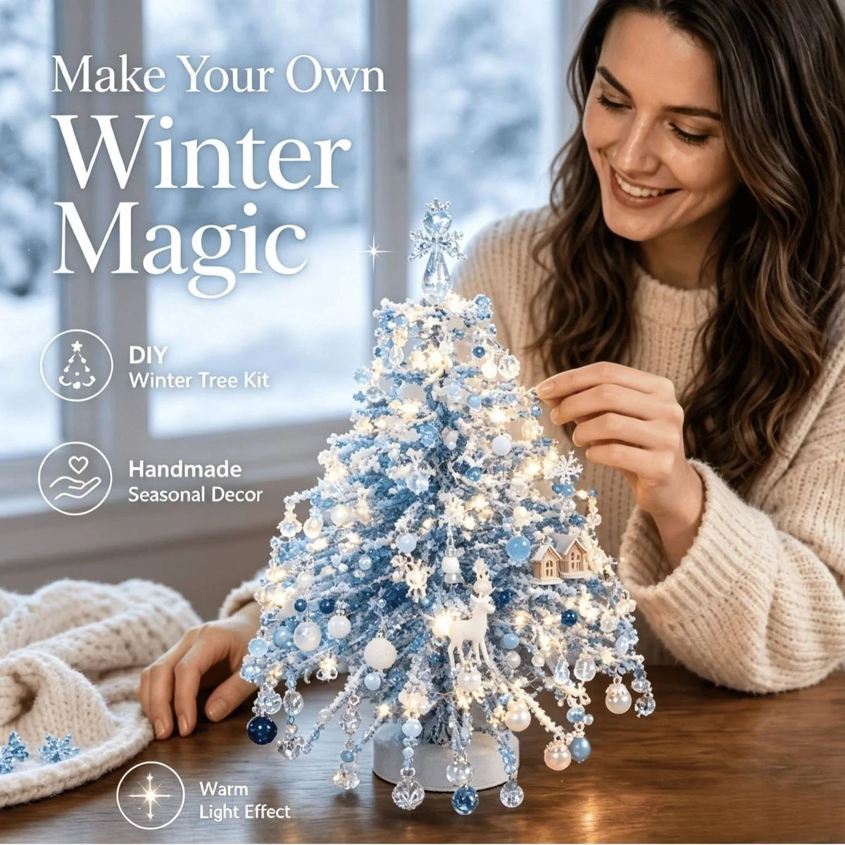 Tree Craft Kit Beaded DIY Tabletop Reusable