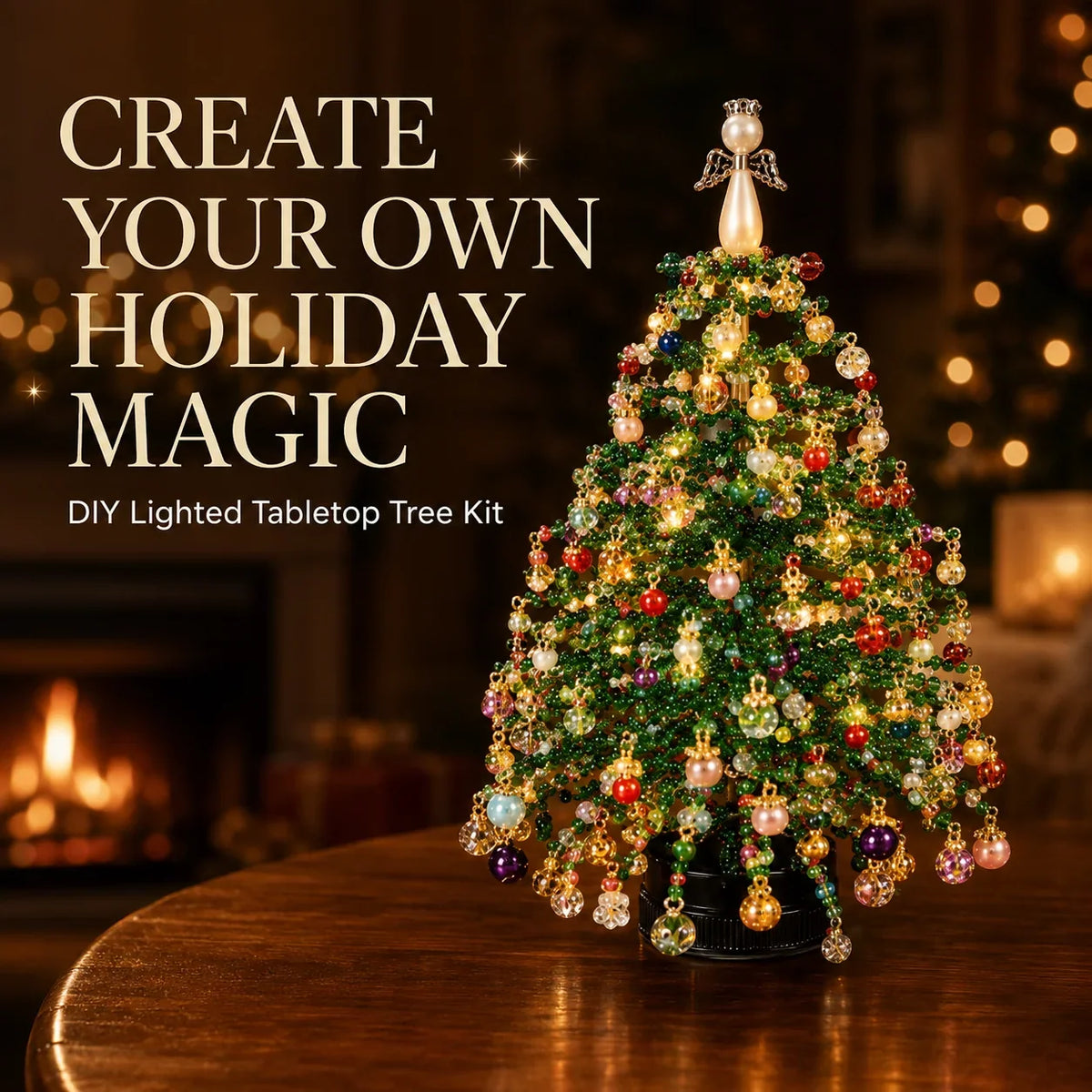 Tree Craft Kit Beaded DIY Tabletop Reusable