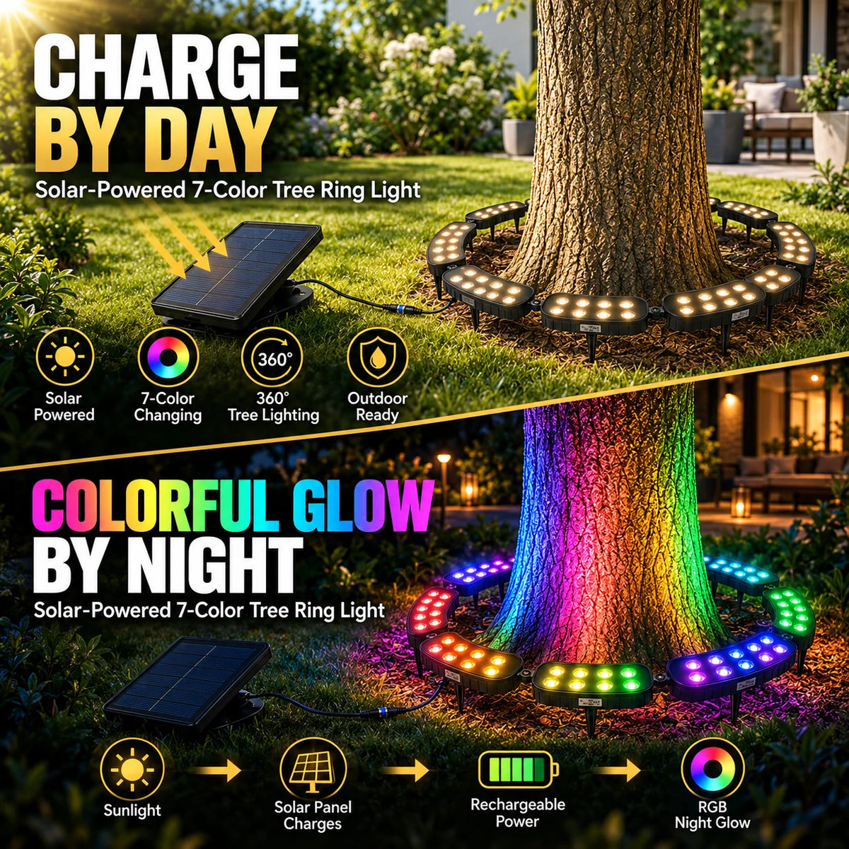 Tree Ring Light 7-Color RGB 360° Modular