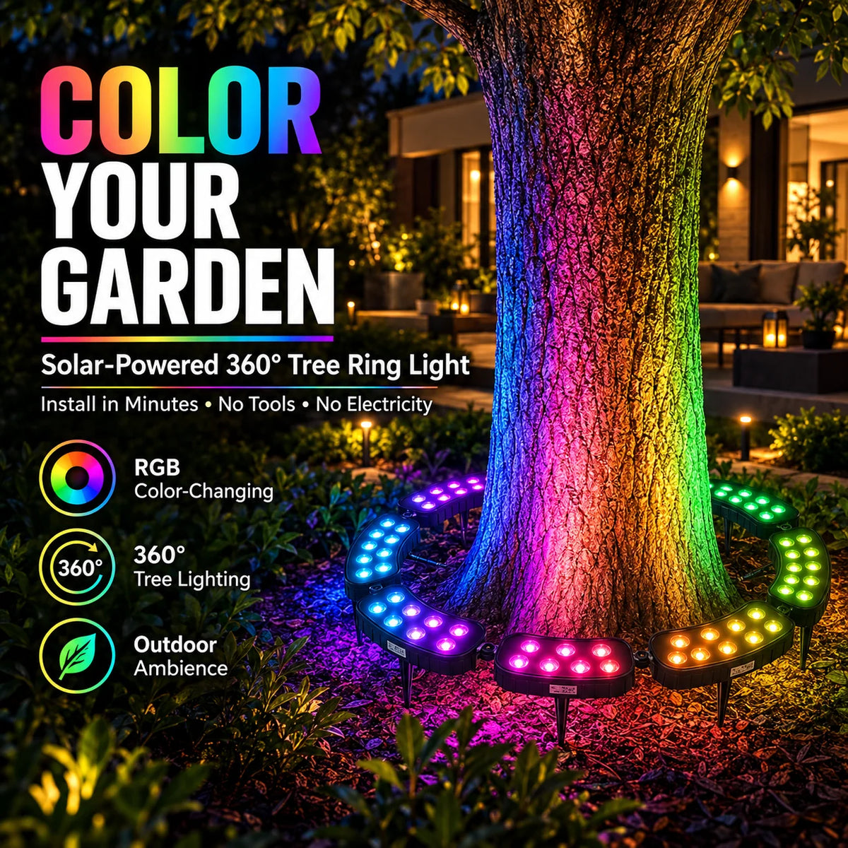 Tree Ring Light 7-Color RGB 360° Modular
