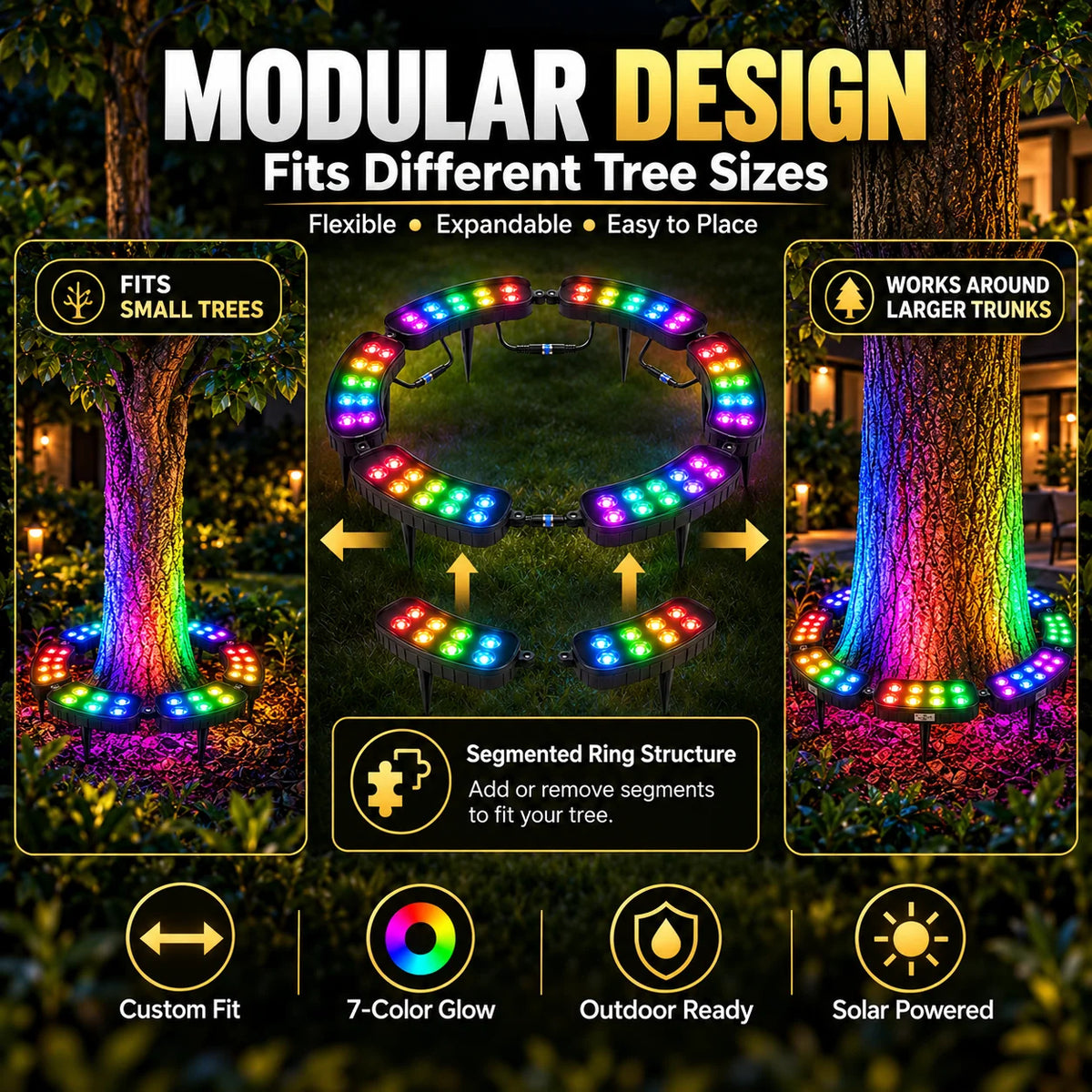 Tree Ring Light 7-Color RGB 360° Modular