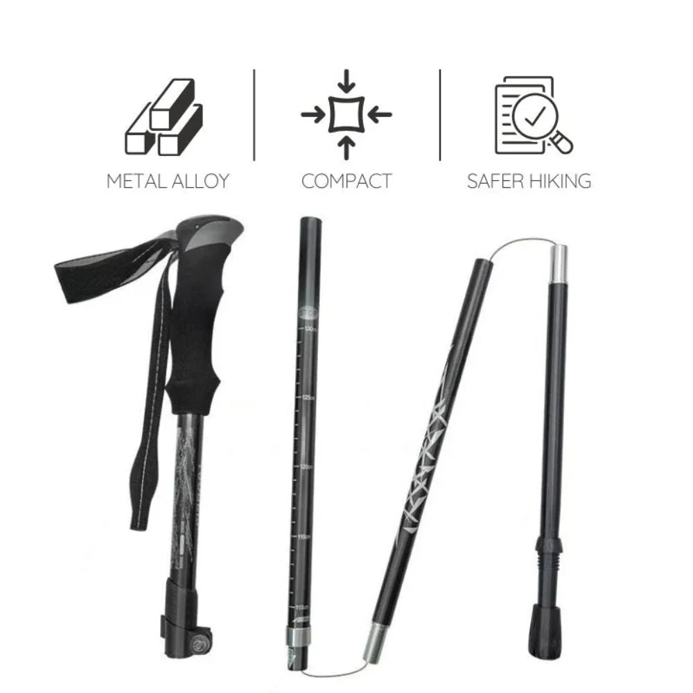 Trekking Pole Folding Shock-Absorbing Textured Grip