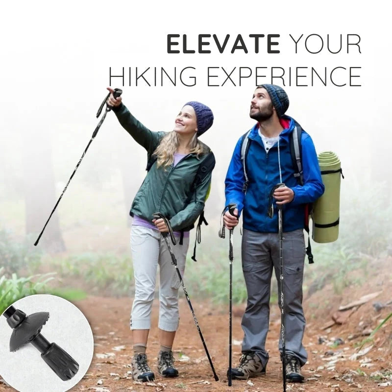 Trekking Pole Folding Shock-Absorbing Textured Grip