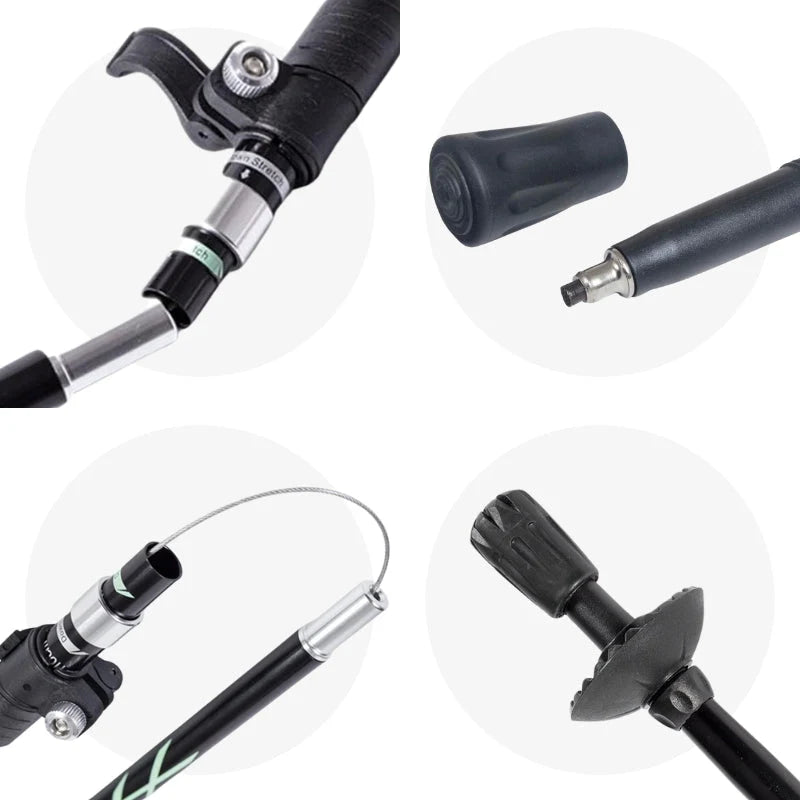 Trekking Pole Folding Shock-Absorbing Textured Grip