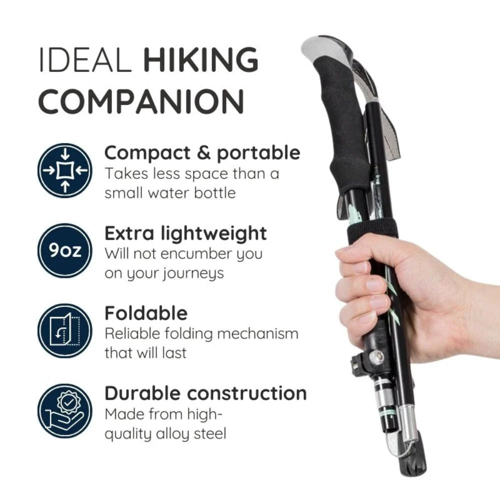 Trekking Pole Folding Shock-Absorbing Textured Grip
