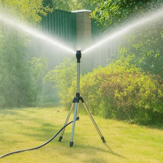 Tripod Sprinkler 360° Rotating Dual Nozzles Stainless Steel