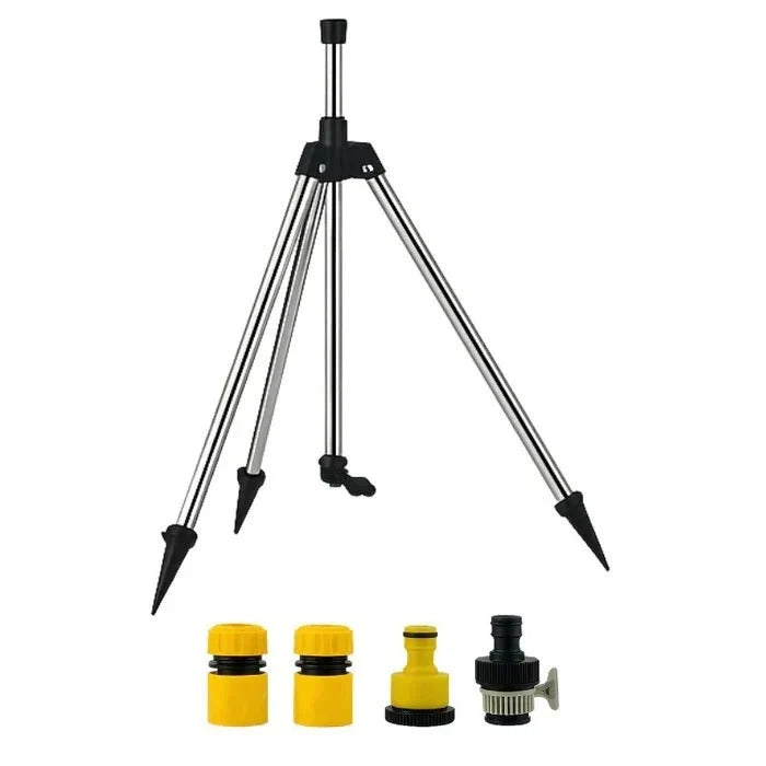 Tripod Sprinkler 360° Rotating Dual Nozzles Stainless Steel