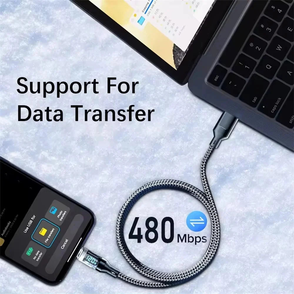 USB-C Charging Cable 120W With Power Display