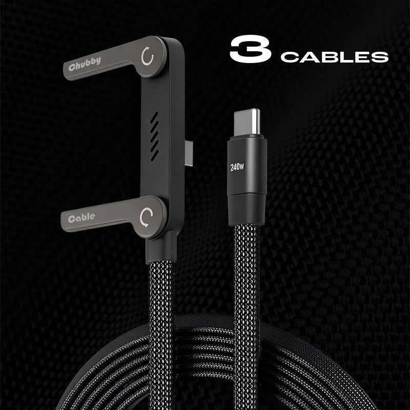 USB-C Charging Cable Built-In Phone Stand 240W Braided