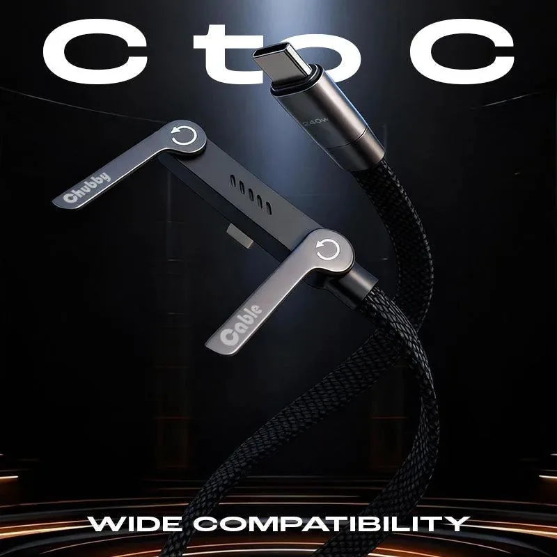 USB-C Charging Cable Built-In Phone Stand 240W Braided