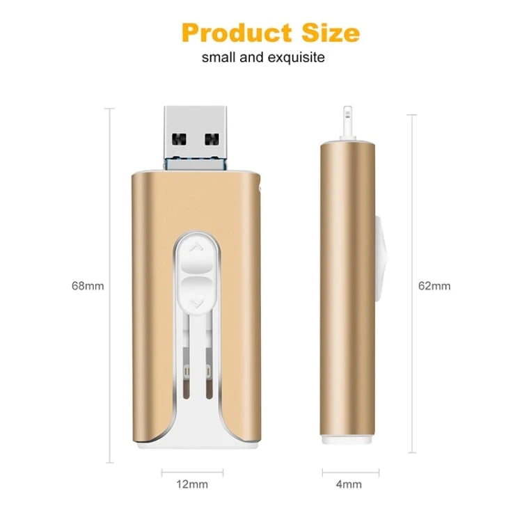 USB Flash Drive 4-In-1 Connectivity USB 3.0