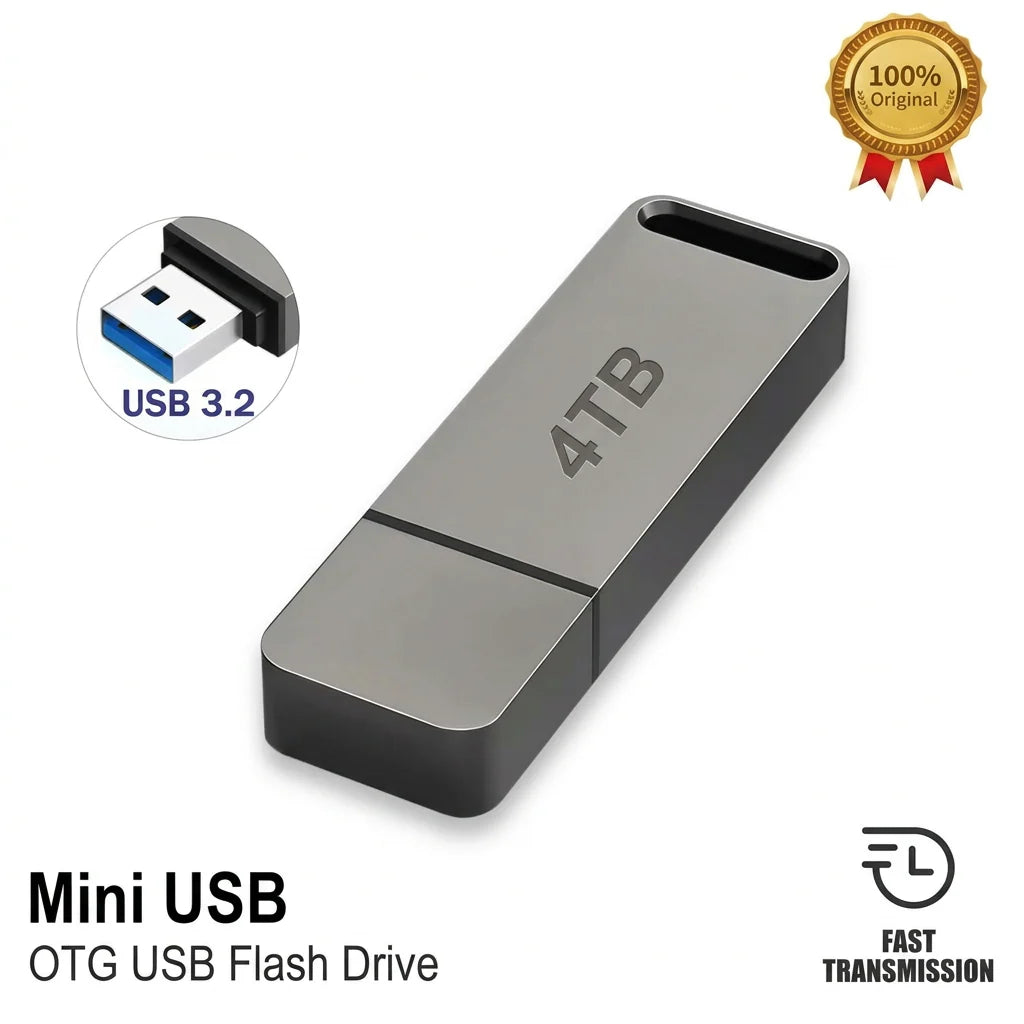 USB Flash Drive 4TB USB 3.2 Waterproof Shockproof