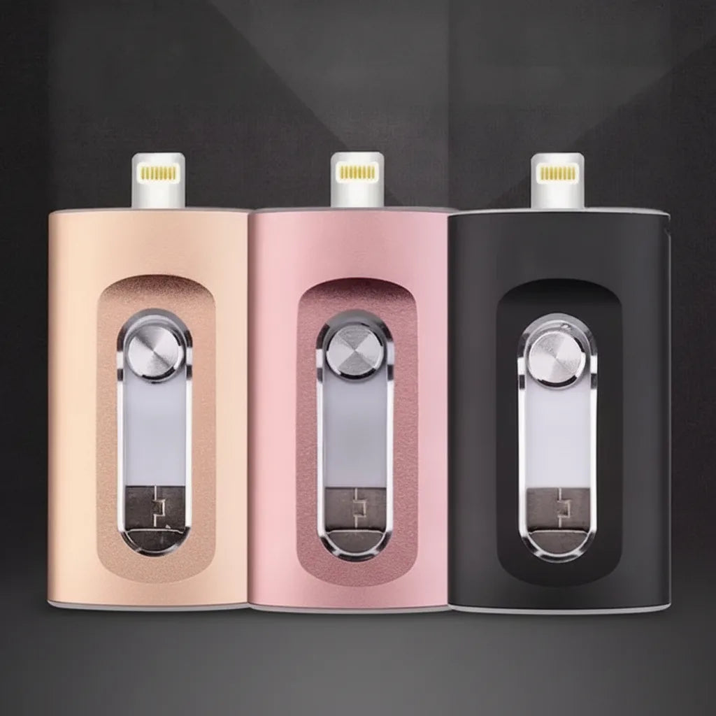 USB Flash Drive Lightning USB-C & USB-A Connectors