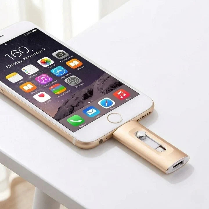 USB Flash Drive Lightning USB-C & USB-A Connectors