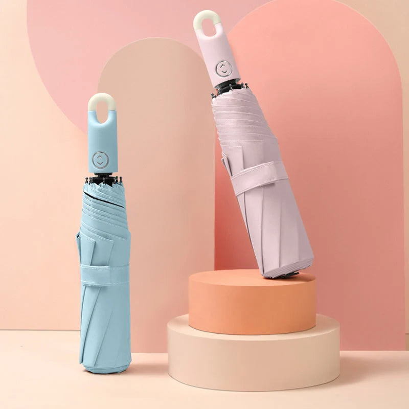 Umbrella Automatic Open 360° Rotating Handle Hook Storage