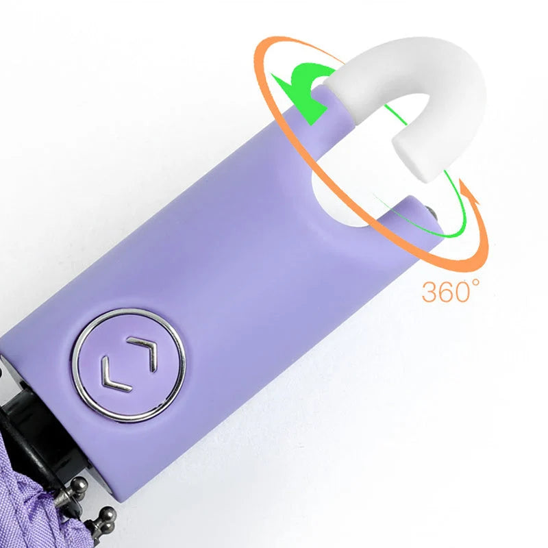 Umbrella Automatic Open 360° Rotating Handle Hook Storage