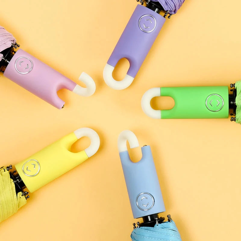 Umbrella Automatic Open 360° Rotating Handle Hook Storage