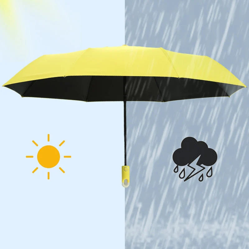 Umbrella Automatic Open 360° Rotating Handle Hook Storage