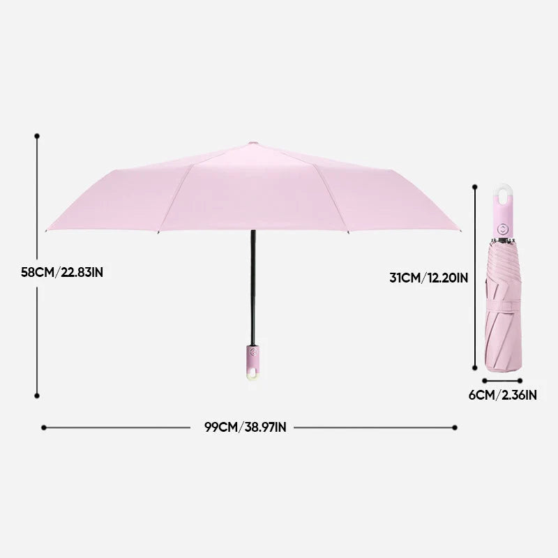 Umbrella Automatic Open 360° Rotating Handle Hook Storage