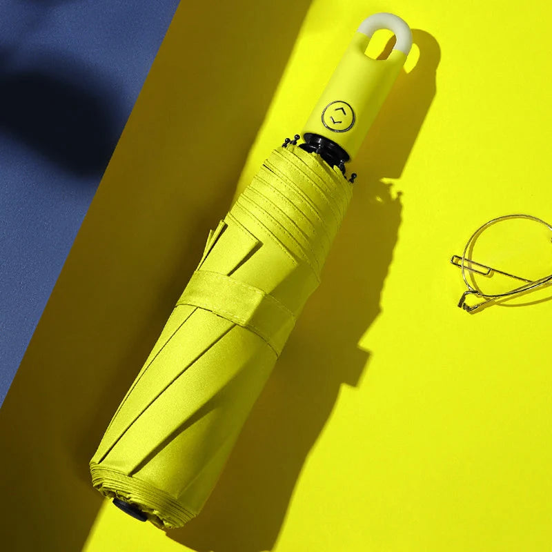 Umbrella Automatic Open 360° Rotating Handle Hook Storage