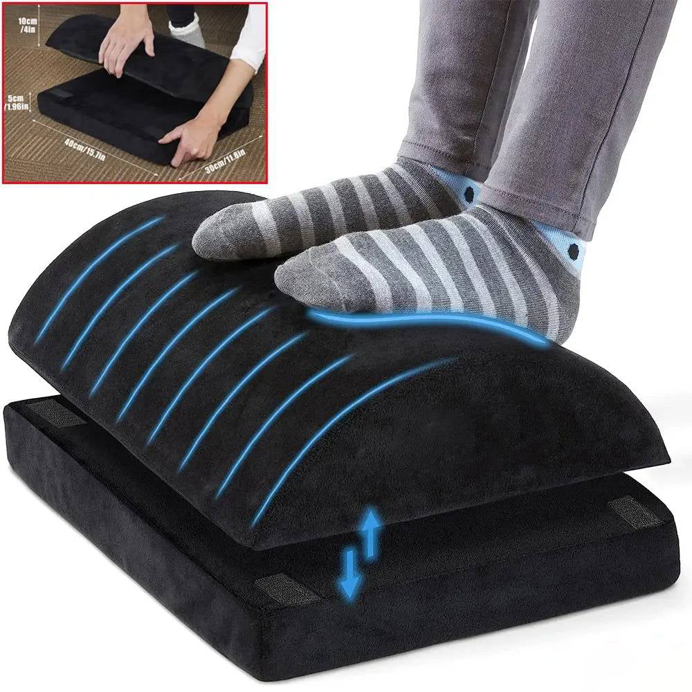 Under-Desk Foot Rest Memory Foam Adjustable Height