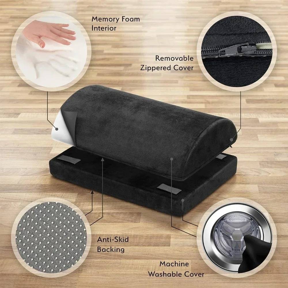 Under-Desk Foot Rest Memory Foam Adjustable Height