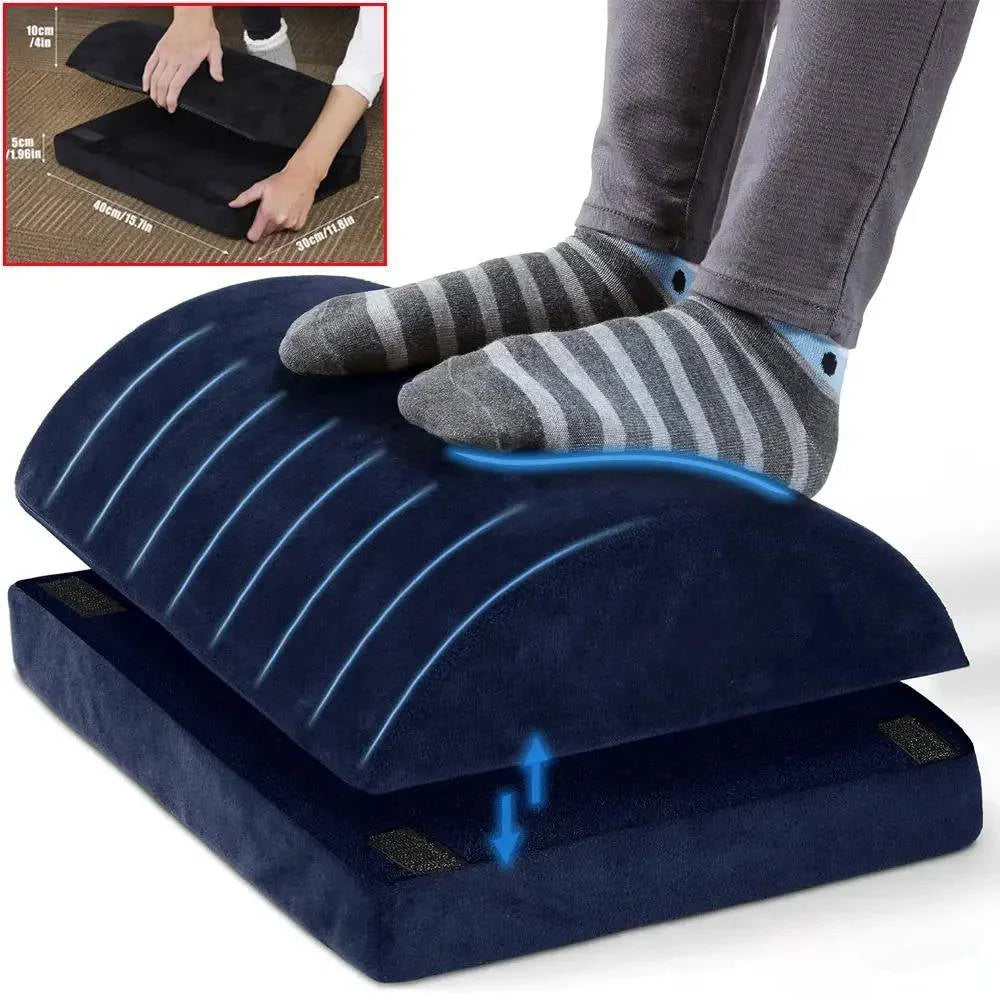 Under-Desk Foot Rest Memory Foam Adjustable Height