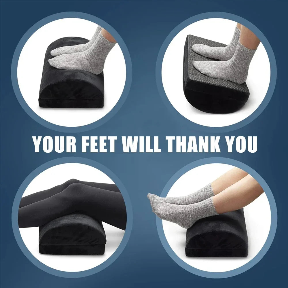 Under-Desk Foot Rest Memory Foam Adjustable Height