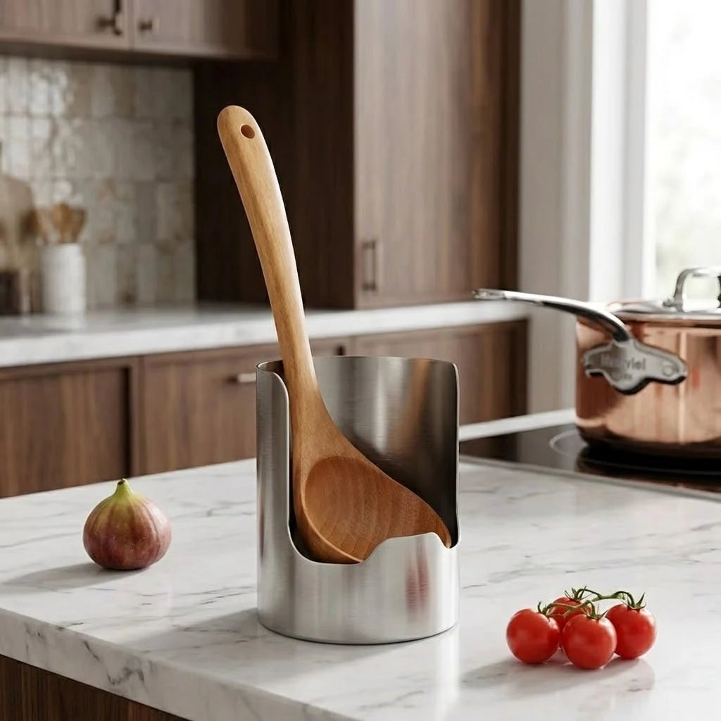 Utensil Holder Stainless Steel Vertical Space-Saving Design